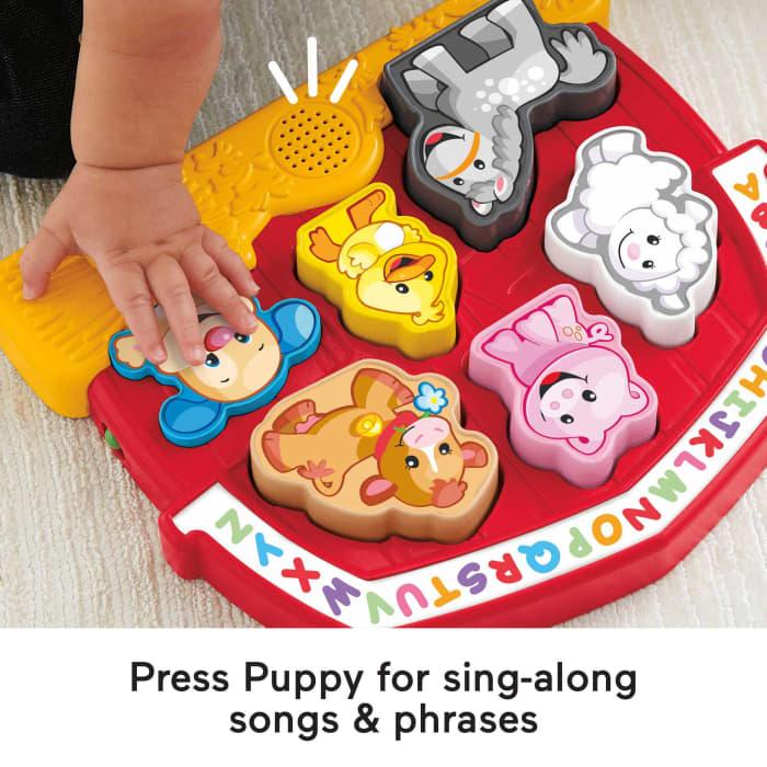 Hot Wheels Fisher-Price Laugh & Learn Farm Animal Puzzle Shape Sorting Baby Toy With Music & Sounds