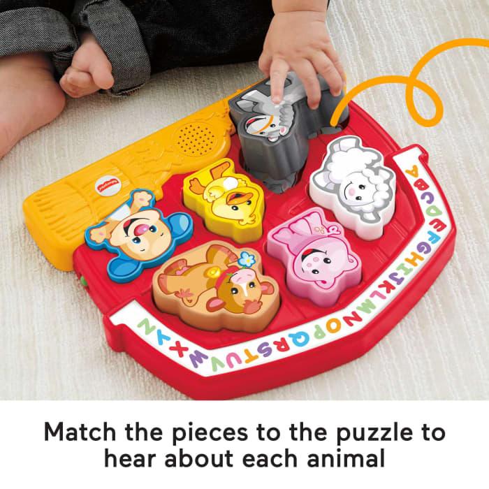 Hot Wheels Fisher-Price Laugh & Learn Farm Animal Puzzle Shape Sorting Baby Toy With Music & Sounds
