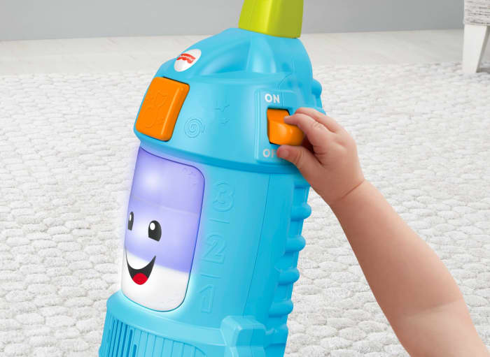 Hot Wheels Fisher-Price Laugh & Learn Light-Up Learning Vacuum Electronic Toddler Push Toy