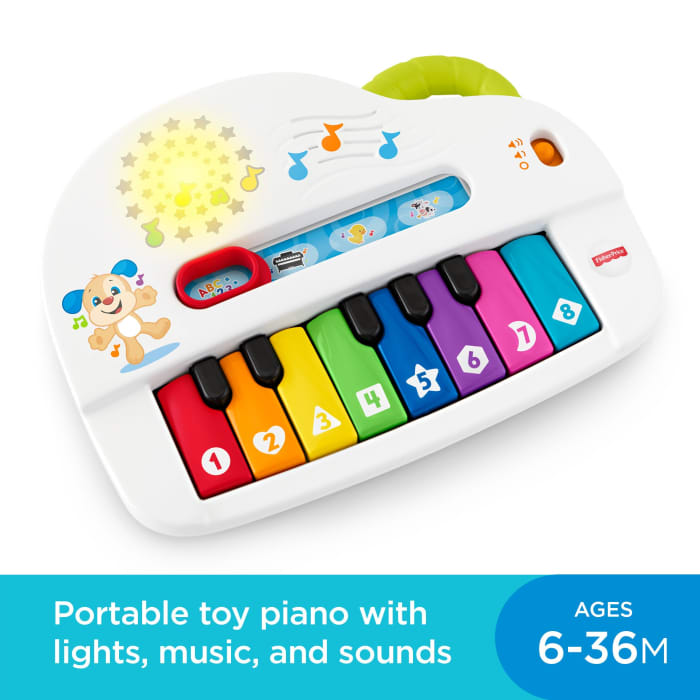 Hot Wheels Fisher-Price Laugh & Learn Silly Sounds Light-Up Piano Interactive Toy For Baby & Toddler