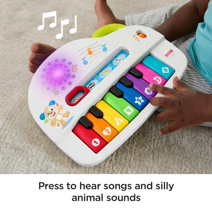 Hot Wheels Fisher-Price Laugh & Learn Silly Sounds Light-Up Piano Interactive Toy For Baby & Toddler
