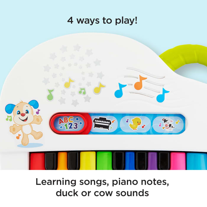 Hot Wheels Fisher-Price Laugh & Learn Silly Sounds Light-Up Piano Interactive Toy For Baby & Toddler
