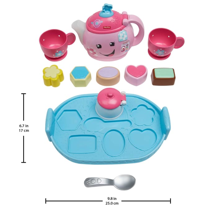 Hot Wheels Fisher-Price Laugh & Learn Sweet Manners Tea Set Interactive Toddler Pretend Play 11 Pieces