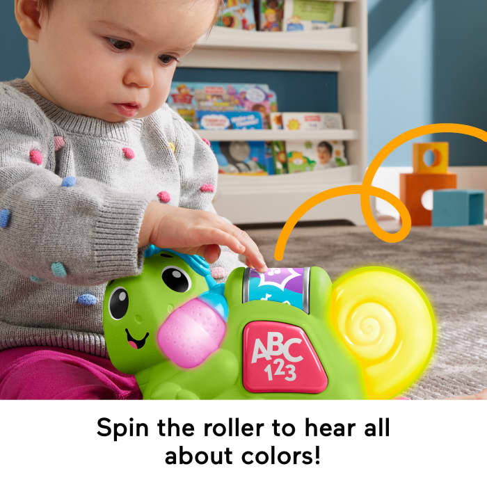 Hot Wheels Fisher-Price Link Squad Crawl ‘n Colors Chameleon Baby Learning Toy With Music & Lights