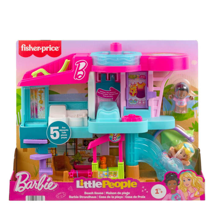 Hot Wheels Fisher-Price Little People Barbie Beach House Toddler Playset With Figures & Accessories