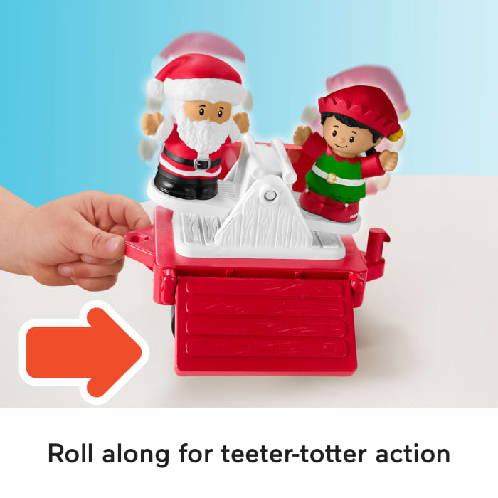 Hot Wheels Fisher-Price Little People Musical Christmas Train Toddler Toy With Santa Elf & Reindeer Figures