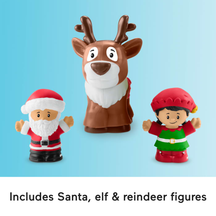 Hot Wheels Fisher-Price Little People Musical Christmas Train Toddler Toy With Santa Elf & Reindeer Figures