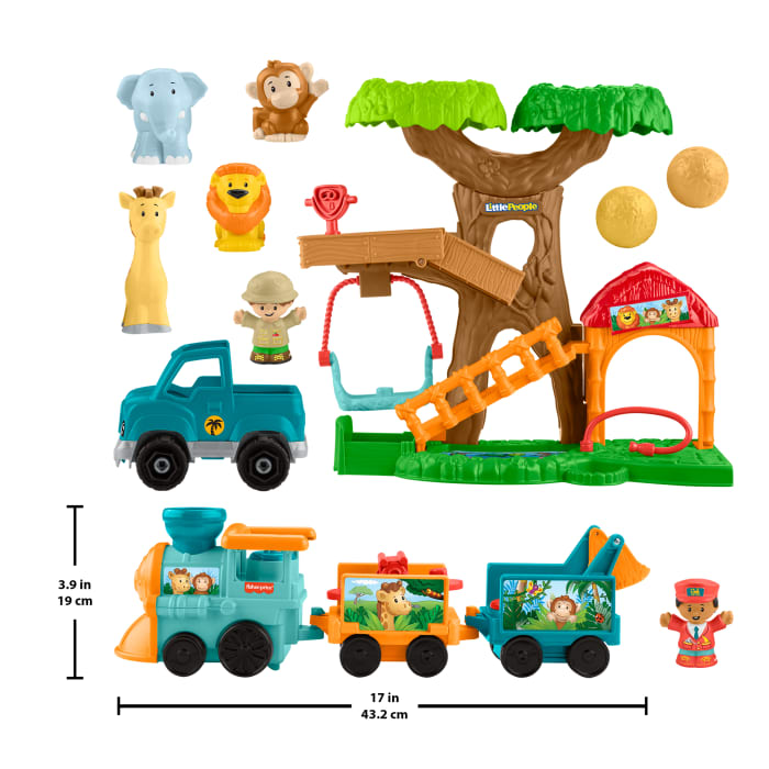hot wheels Fisher-Price Little People Wildlife Train & Trek Toddler Gift Set With Animals & Figures