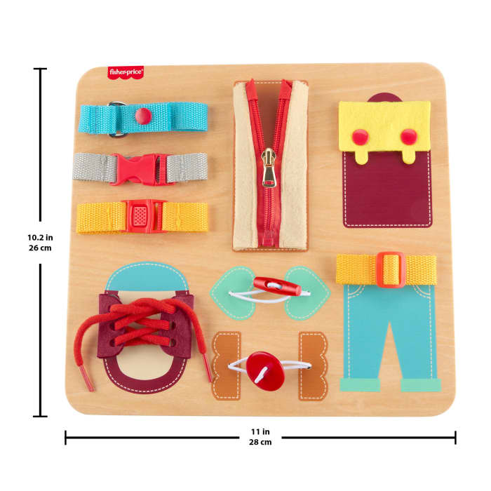 Hot Wheels Fisher-Price Montessori Wooden Dressing Busy Board Learning Activity For Kids