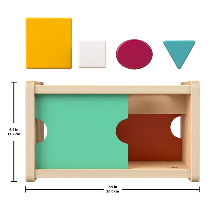 Hot Wheels Fisher-Price Montessori Wooden Sort & Find Object Permanence Box Baby Learning Toy