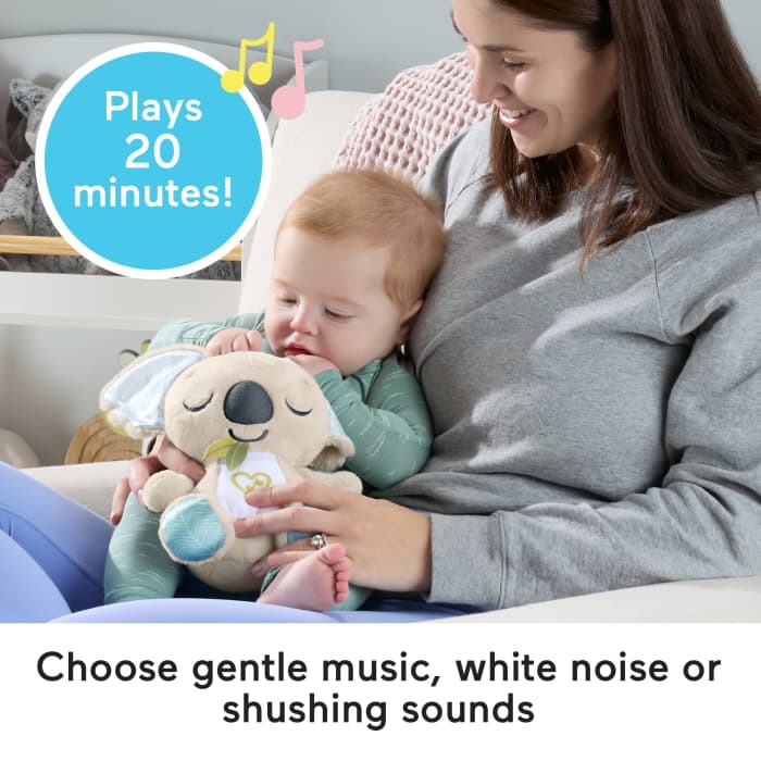 Hot Wheels Fisher-Price On-The-Go Koala Soother Toy Plush Portable Sound Machine For Newborns