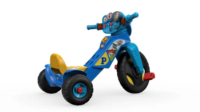 Hot Wheels Fisher-Price Paw Patrol Lights & Sounds Trike Push & Pedal Ride-On Toddler Tricycle