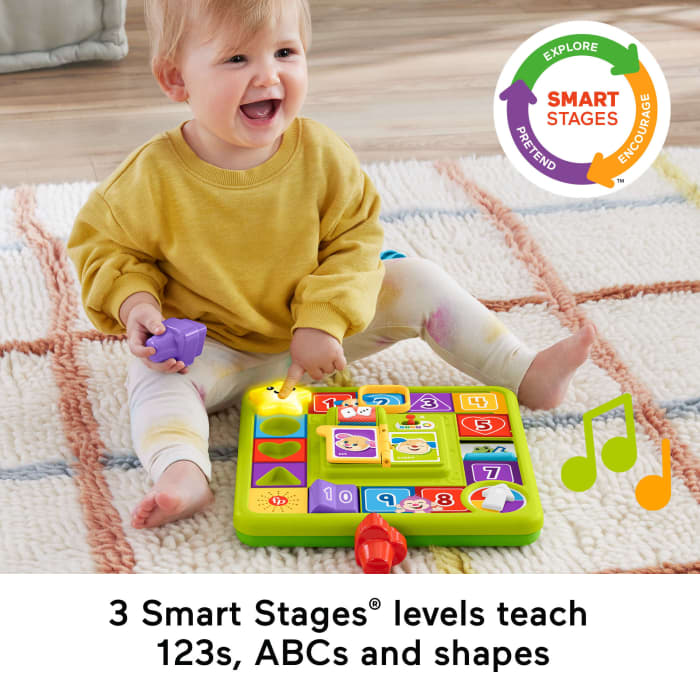 Hot Wheels Fisher-Price Pretend Board Game Baby Toy With Music Laugh & Learn Puppy's Game Activity Board Multi-Language Version
