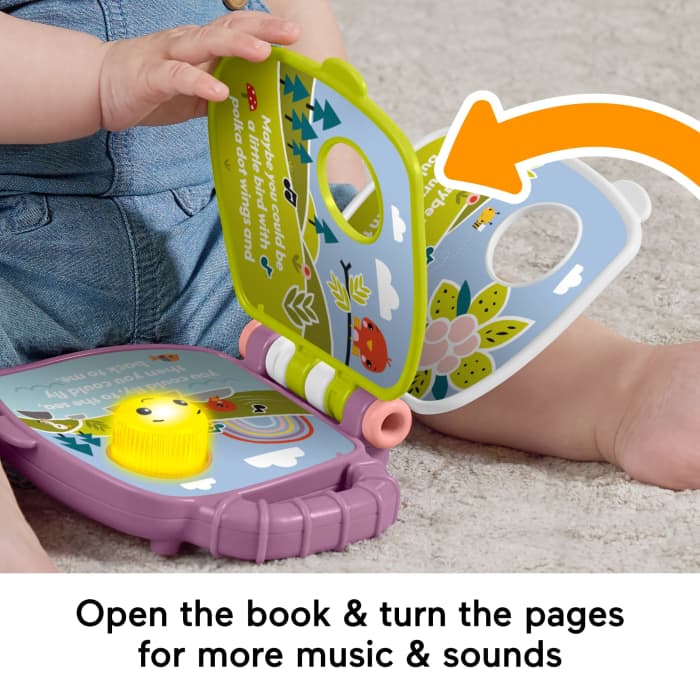 Hot Wheels Fisher-Price Purple Monkey Musical Storybook Toy For Baby & Toddler With Lights & Sounds