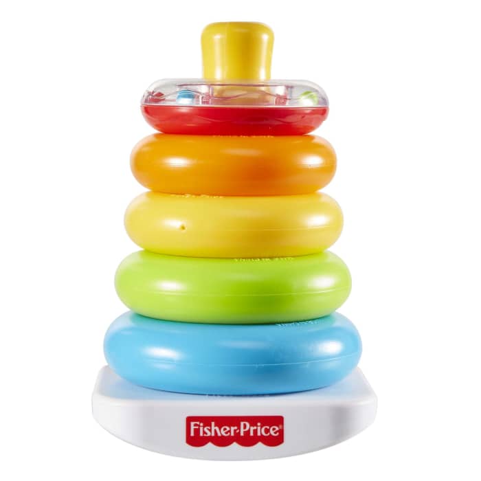 Hot Wheels Fisher-Price Rock-A-Stack Ring Stacking Toy With Roly-Poly Base For Infants