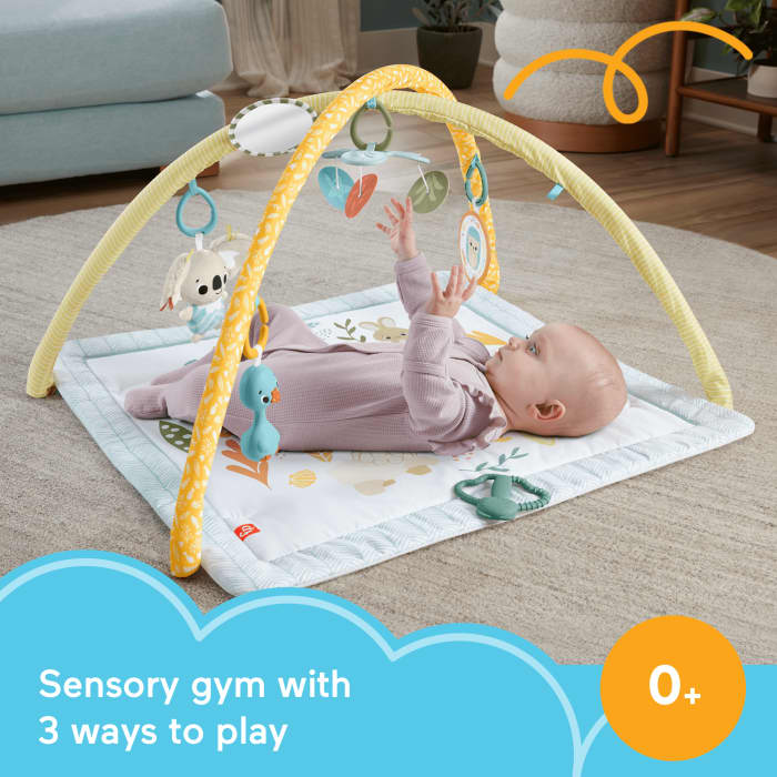hot wheels Fisher-Price Simply Senses Newborn Gym Baby Activity Mat With 6 Sensory Toys