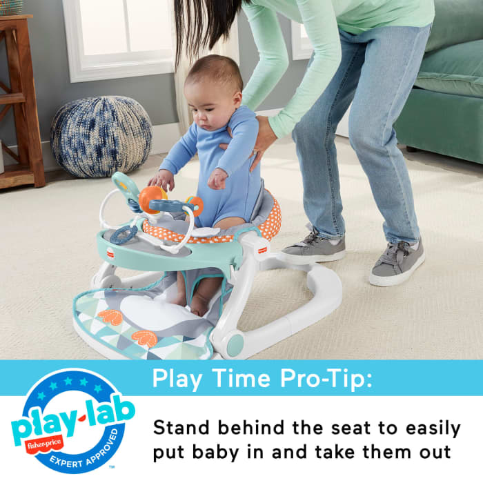 Hot Wheels Fisher-Price Sit-Me-Up Floor Seat Portable Baby Chair With Snack Tray & Toys Penguin Island