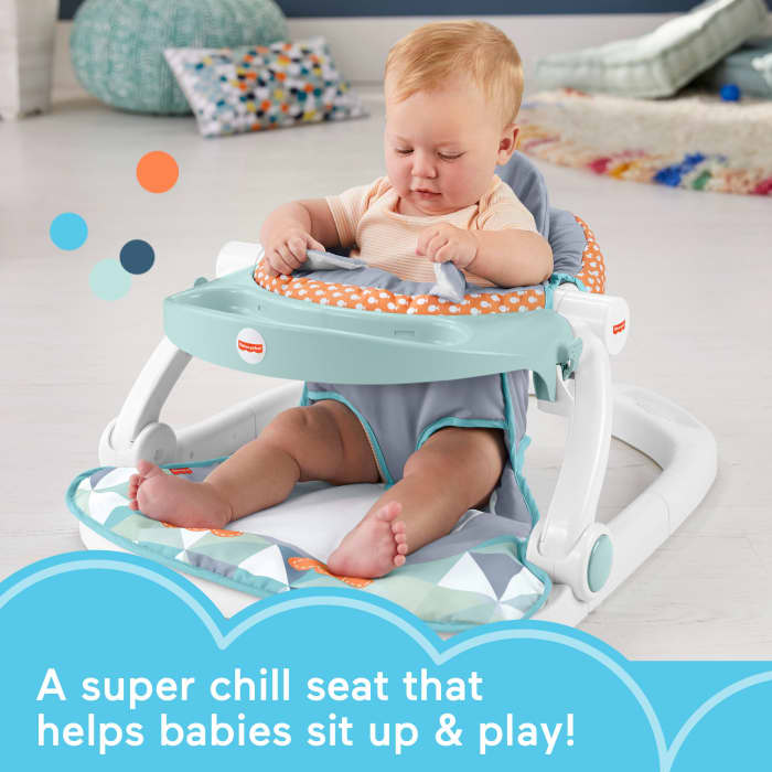 hot wheels Fisher-Price Sit-Me-Up Floor Seat Portable Baby Chair With Snack Tray & Toys Penguin Island