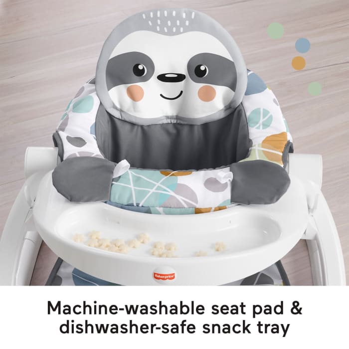 Hot Wheels Fisher-Price Sit-Me-Up Floor Seat With Tray Portable Baby Chair With Toys Cute Sloth