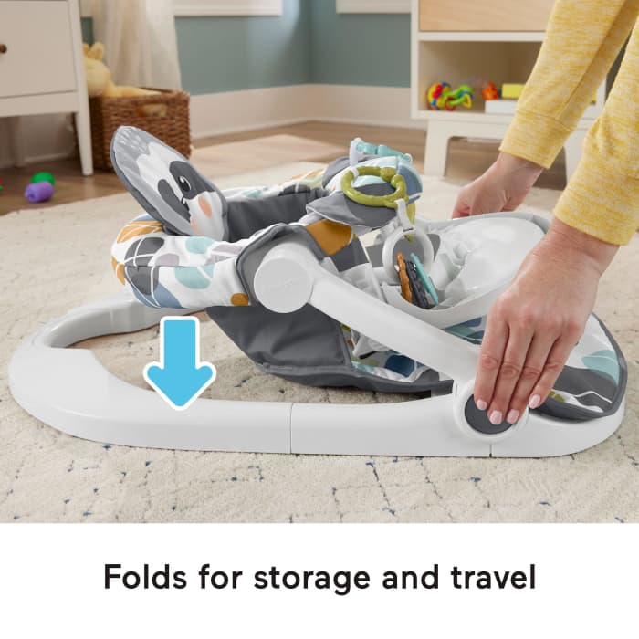 Hot Wheels Fisher-Price Sit-Me-Up Floor Seat With Tray Portable Baby Chair With Toys Cute Sloth