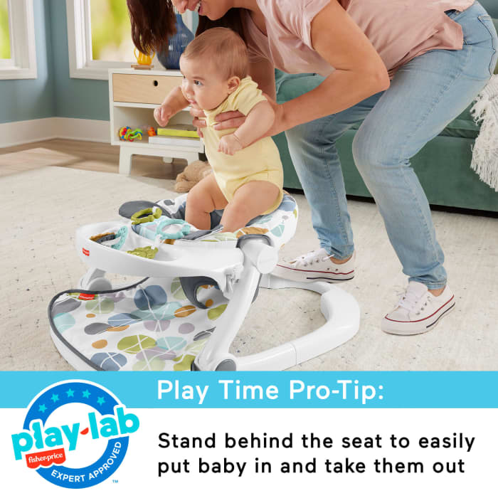 Hot Wheels Fisher-Price Sit-Me-Up Floor Seat With Tray Portable Baby Chair With Toys Cute Sloth
