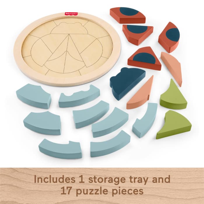 Hot Wheels Fisher-Price Tiny Garden Wooden Lady Bug Jigsaw Puzzle For Kids Developmental Play 18 Wood Pieces