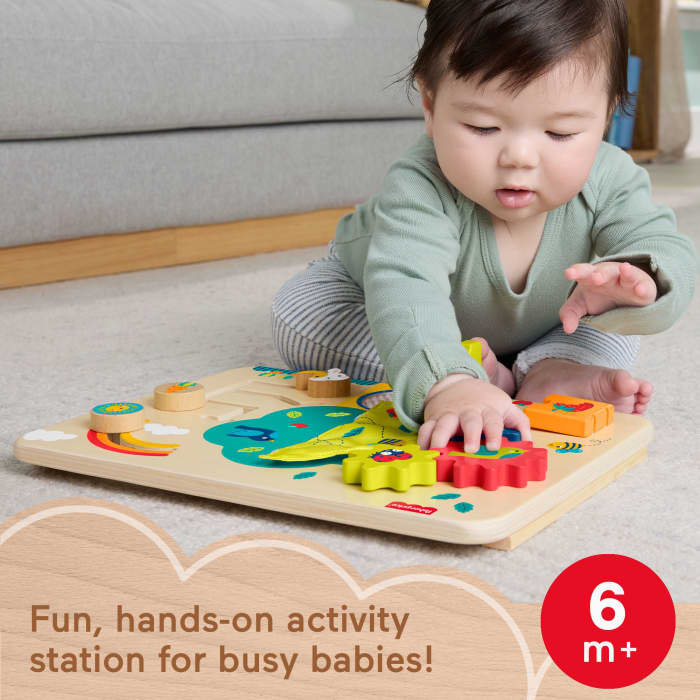 hot wheels Fisher-Price Wooden Activity Station Baby Busy Board Toy For Developmental Play 1 Wood Piece