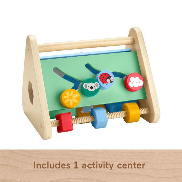 Hot Wheels Fisher-Price Wooden Activity Triangle 3-Sided Fine Motor Toy For Baby 1 Wood Piece