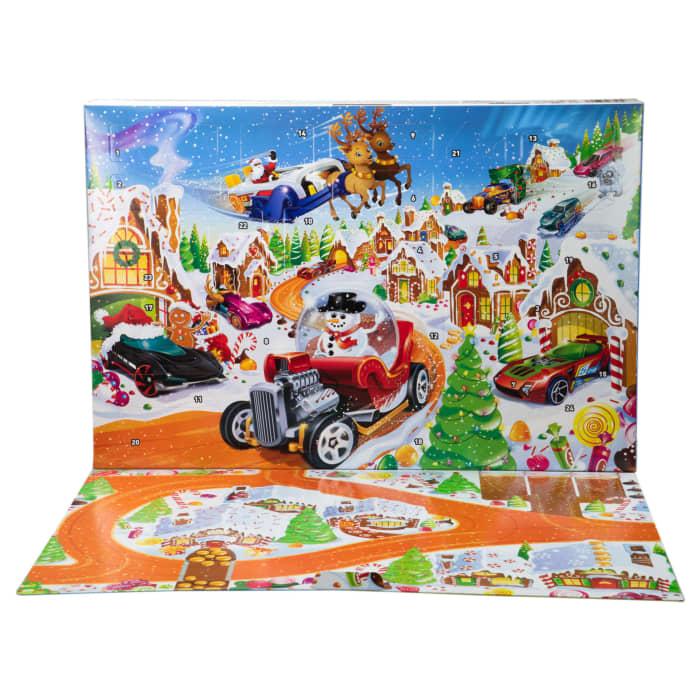 Hot Wheels Hot Wheels 2025 Advent Calendar With 10 Toy Vehicles In 1:64 Scale & 24 Accessories