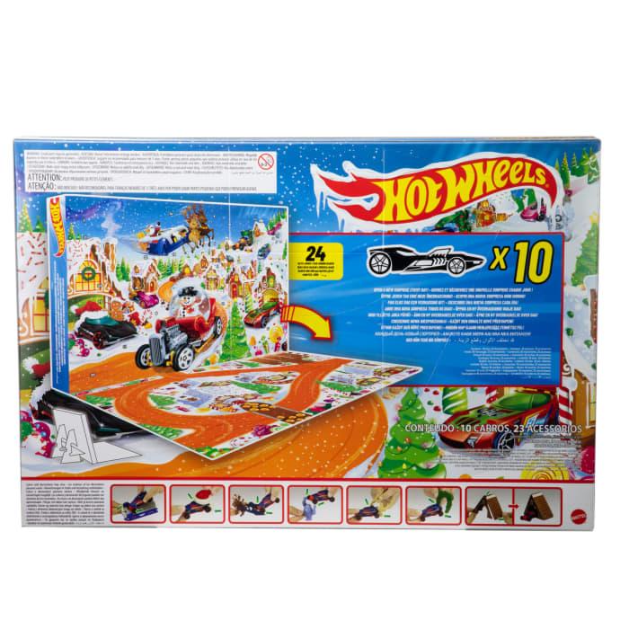 Hot Wheels Hot Wheels 2025 Advent Calendar With 10 Toy Vehicles In 1:64 Scale & 24 Accessories