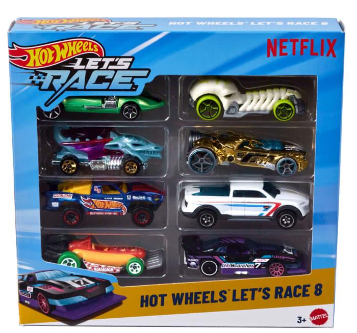 hot wheels Hot Wheels Let's Race 8-Pack Set Of 8 1:64 Scale Toy Cars From The Netflix Show
