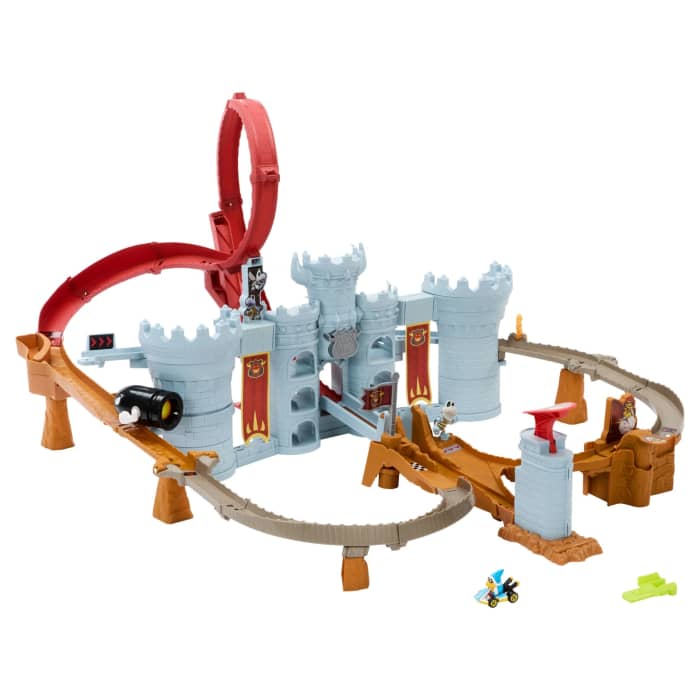 Hot Wheels Hot Wheels Mario Kart Bowser's Castle Track Set With 1:64 Scale Die-Cast Kamek Toy Vehicle & Storage