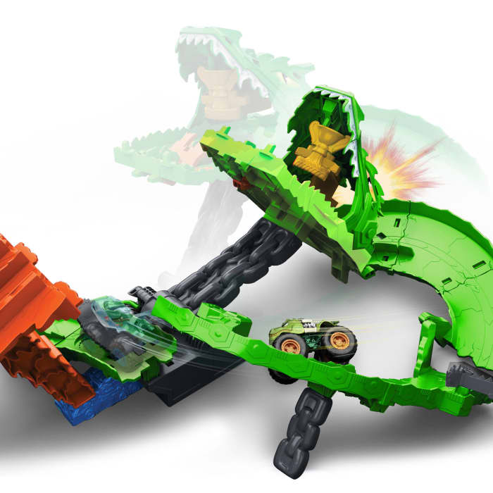 Hot Wheels Hot Wheels Monster Trucks-Coffret Piste Dragon Sharks Vs. Dinos