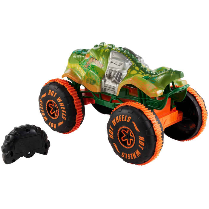 Hot Wheels Hot Wheels Monster Trucks RC Rageasaur Battery-Powered Remote-Control Toy Truck In 1:15 Scale