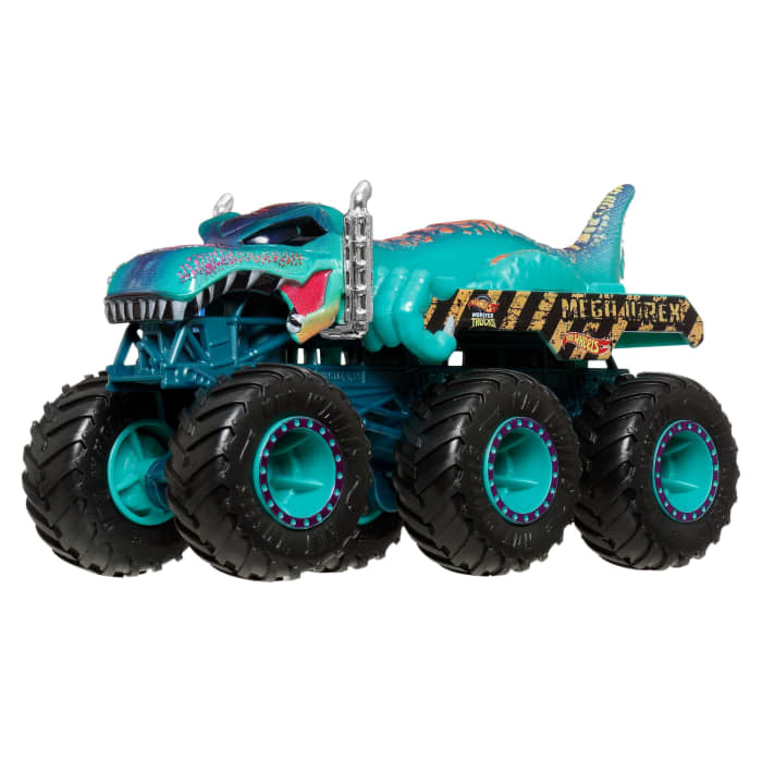 hot wheels Hot Wheels Monster Trucks Sharks vs Dinos Multipack With 2 Big Rigs 2 Toy Trucks & 2 Toy Cars