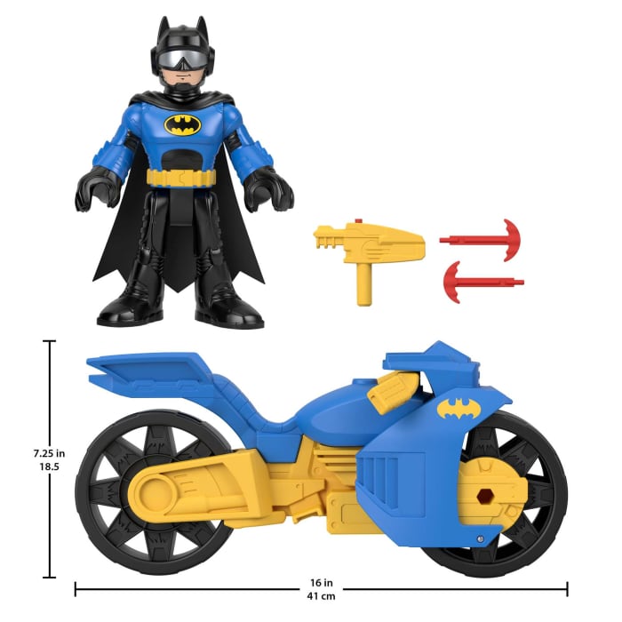 Hot Wheels Imaginext DC Super Friends Batman Toys XL Batcycle And Batman Figure 10-inches