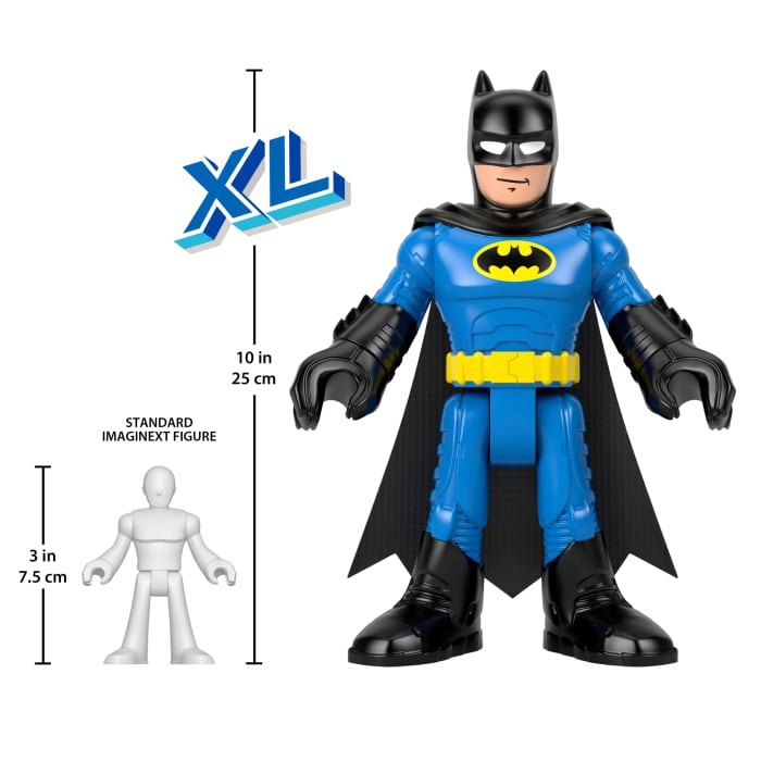 Hot Wheels Imaginext DC Super Friends Batman XL Figure 10-inch Poseable Preschool Toy Black & Blue