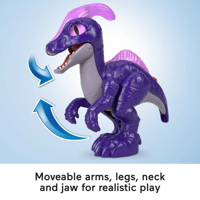 Hot Wheels Imaginext Jurassic World Dinosaur Parasaurolophus XL Figure With Lights & Sounds 10-inch Toy