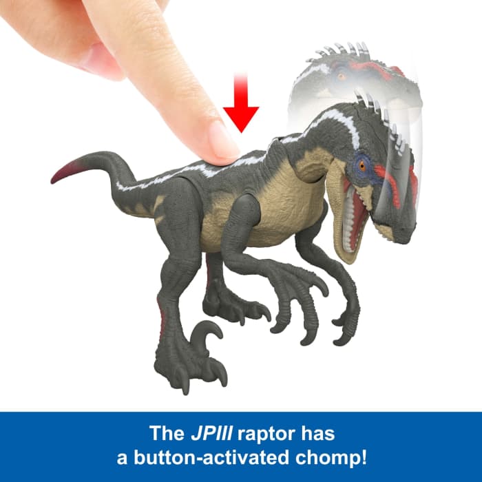 Hot Wheels Jurassic World Jurassic Park I II And IIi Velociraptor Trilogy Set 3 Action Figures With Attack