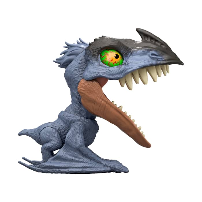 Hot Wheels Jurassic World Mighty Little Biters Dinosaur Toy With Bite Action Eye Change Collectible Figure