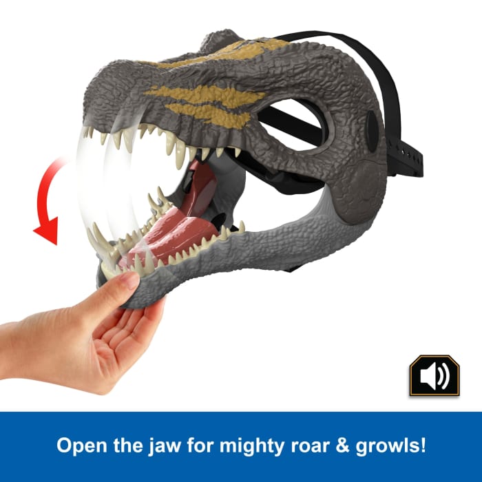 Hot Wheels Jurassic World Rebirth Spinosaurus Dinosaur Mask Role-Play Head Wear Movie-inspired Costume Gear