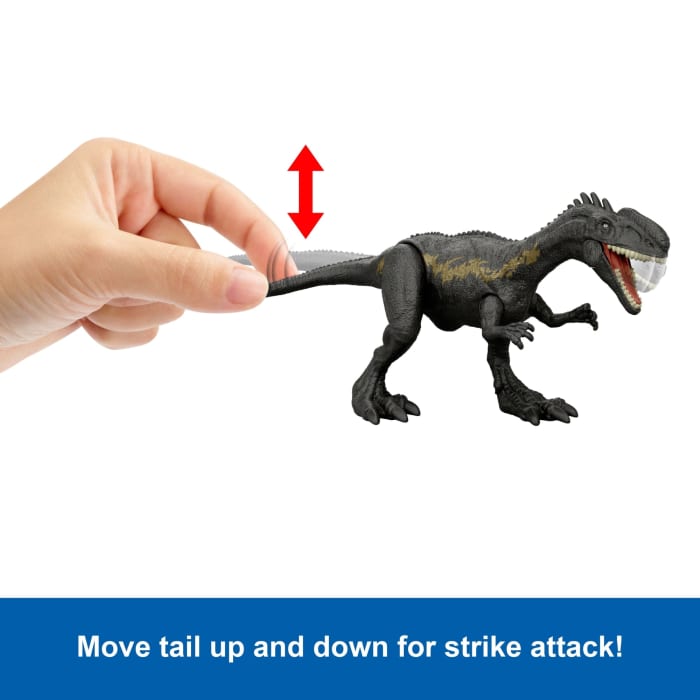 Hot Wheels Jurassic World Rebirth Strike Attack Monolophosaurus Dinosaur Toy Single Strike Action Authentic & Posable