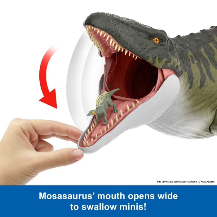 Hot Wheels Jurassic World Rebirth Super Colossal Mosasaurus Action Figure Dinosaur Toy