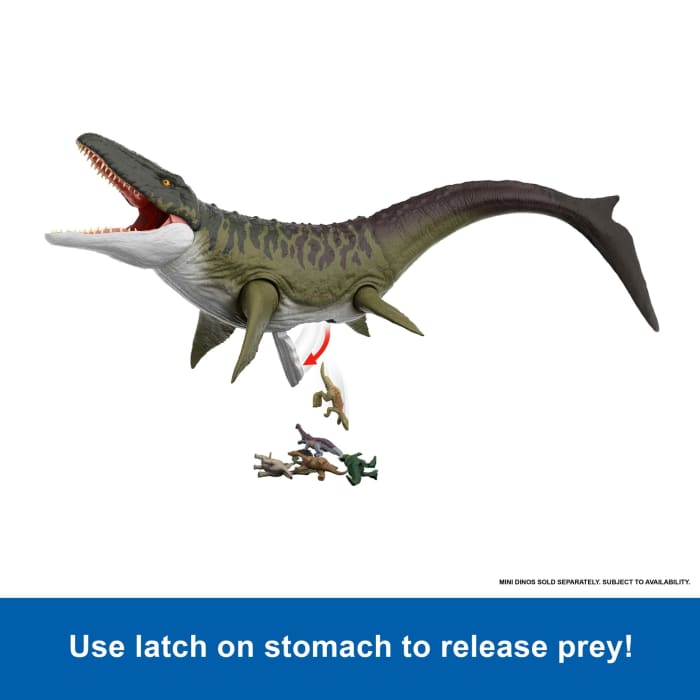 Hot Wheels Jurassic World Rebirth Super Colossal Mosasaurus Action Figure Dinosaur Toy