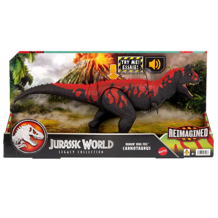 hot wheels Jurassic World Roarin Real Feel Carnotaurus Dinosaur Legacy Collection Reimagined Figure