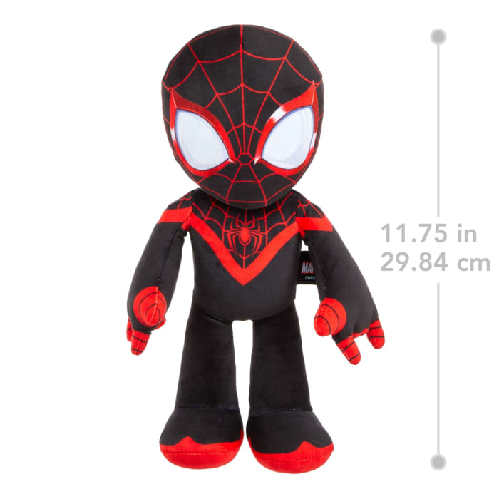 Hot Wheels Marvel Plush Talkers Miles Morales Soft Toy 11.75-Inch Collectible Figure With Sounds & Phrases