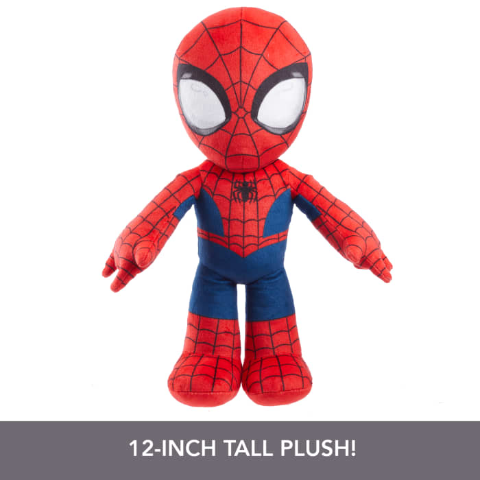 Hot Wheels Marvel Plush Talkers Spider-Man Soft Toy 11.75-inch Collectible Figure With Sounds & Phrases