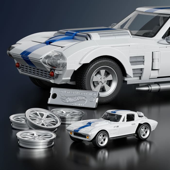 Hot Wheels Mattel Brick Shop Hot Wheels Corvette Grand Sport Kit De Construction De Jouets 918 Pièces De Collection