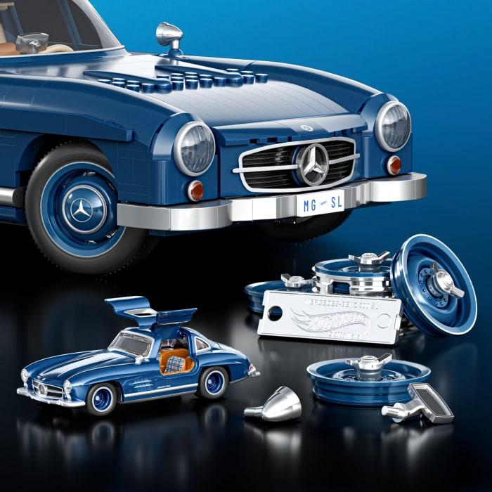 Hot Wheels Mattel Brick Shop Hot Wheels Jogo De Construção Premium Mercedes-Benz 300 SL