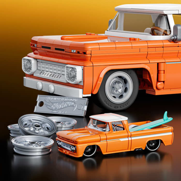 Hot Wheels Mattel Brick Shop Hot Wheels Juguete De Construcción Elite Camioneta Custom 62 Chevy